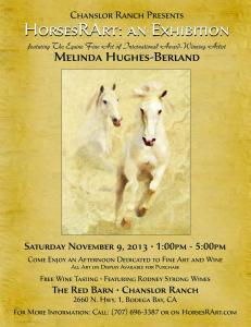 Chanslor Ranch Hosts Art Show For HorsesRart And Melinda Hughes-Berland